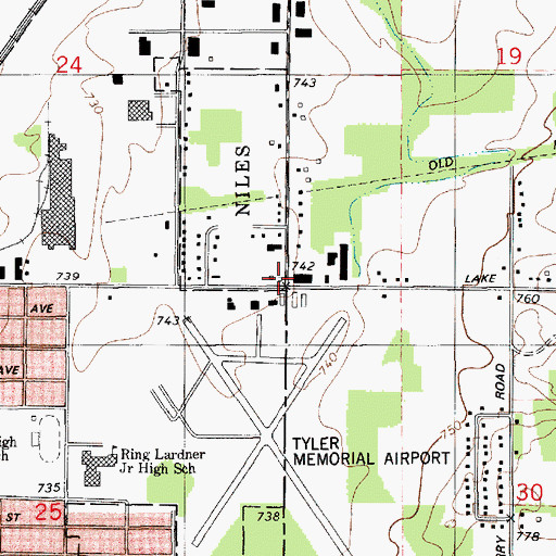 Topographic Map of Brick School, MI