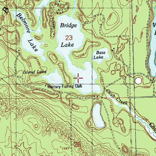 Topographic Map of Bridge Lake, MI