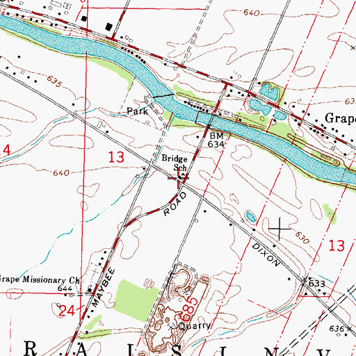 Topographic Map of Bridge School, MI