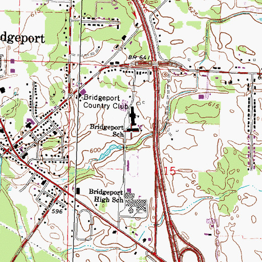 Topographic Map of Bridgeport-Spaulding Middle School, MI