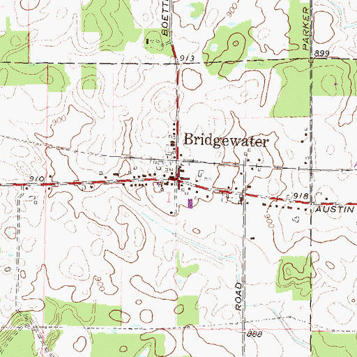 Topographic Map of Bridgewater, MI