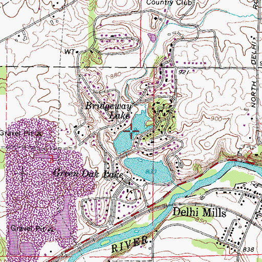 Topographic Map of Bridgeway Lake, MI