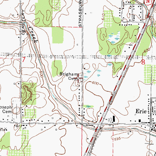 Topographic Map of Brigham Cemetery, MI