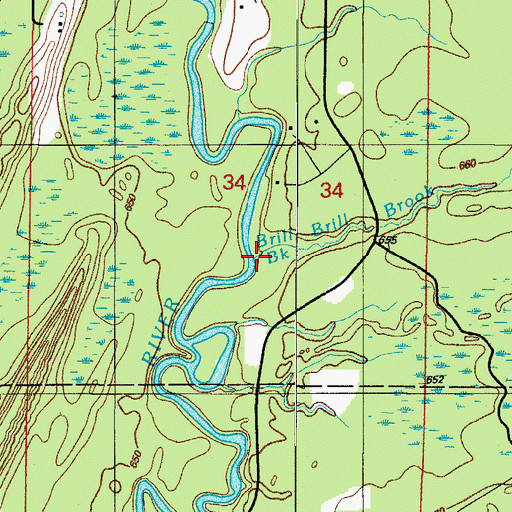 Topographic Map of Brill Brook, MI