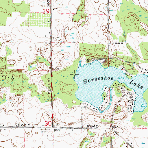Topographic Map of Brimmer Creek, MI