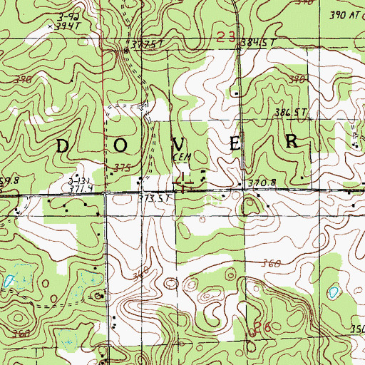 Topographic Map of Bristol Cemetery, MI