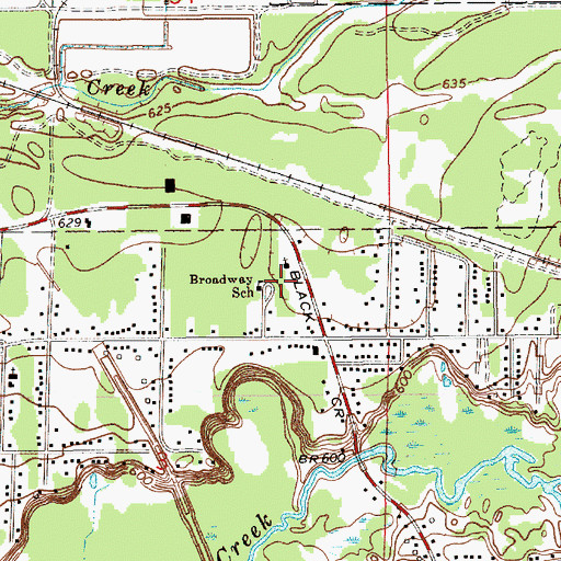 Topographic Map of Broadway School, MI