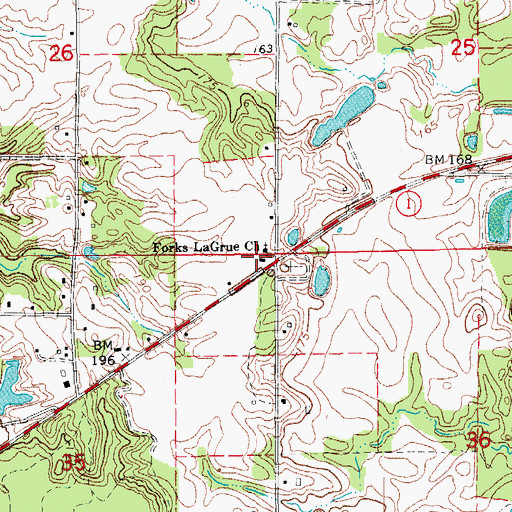 Topographic Map of Fork of LaGrue School (historical), AR