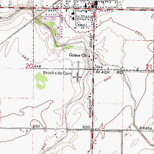 Topographic Map of Brookside Cemetery, MI