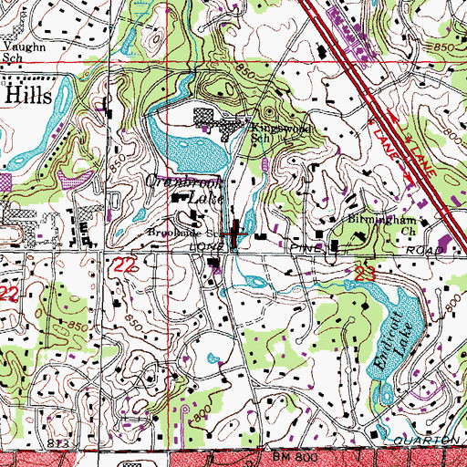 Topographic Map of Brookside School, MI