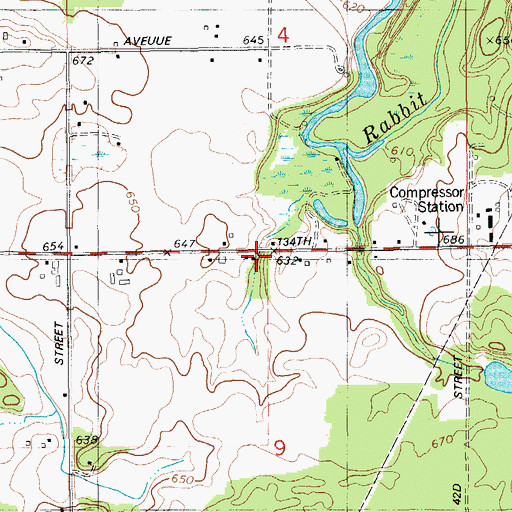 Topographic Map of Brookside School, MI