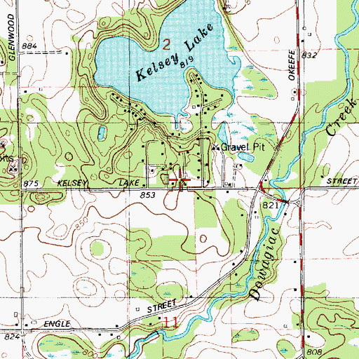 Topographic Map of Brooklyn School, MI