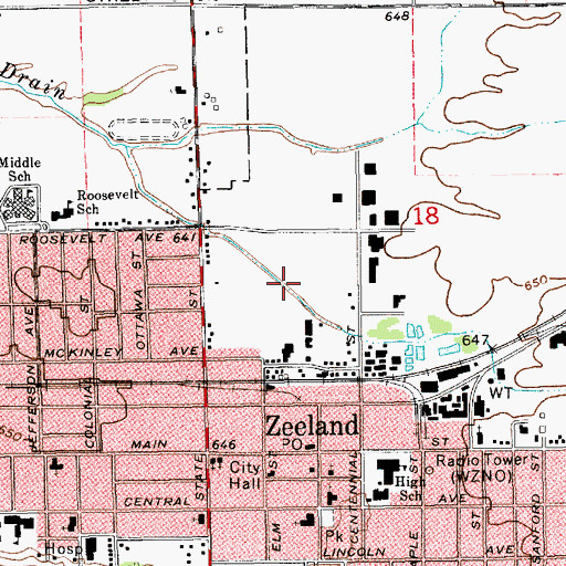 Topographic Map of Brower Drain, MI