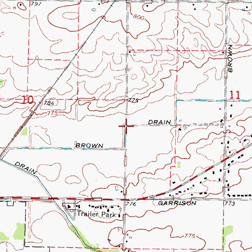 Topographic Map of Brown Drain, MI