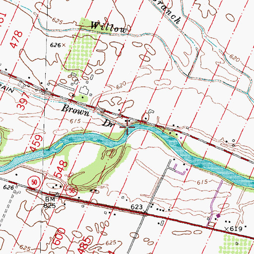 Topographic Map of Brown Drain, MI