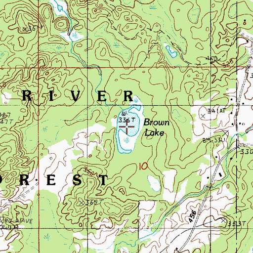 Topographic Map of Brown Lake, MI
