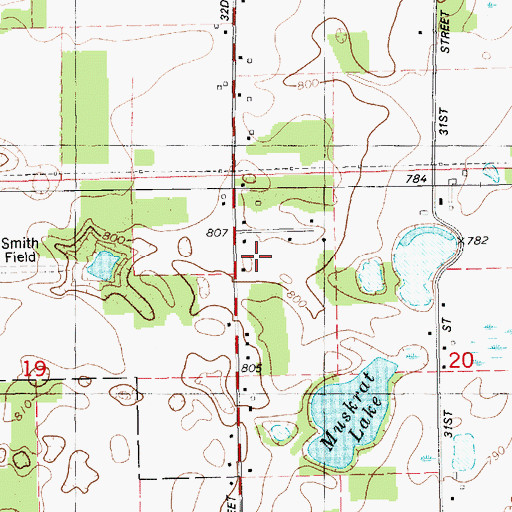 Topographic Map of Brown School, MI