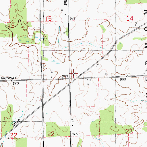 Topographic Map of Brown School, MI