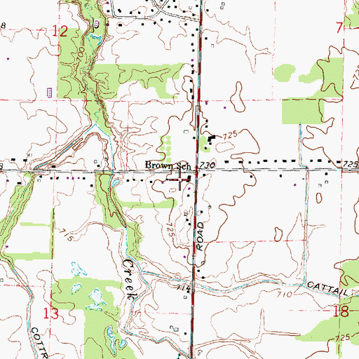 Topographic Map of Brown School, MI