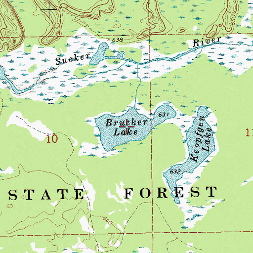 Topographic Map of Brucker Lake, MI