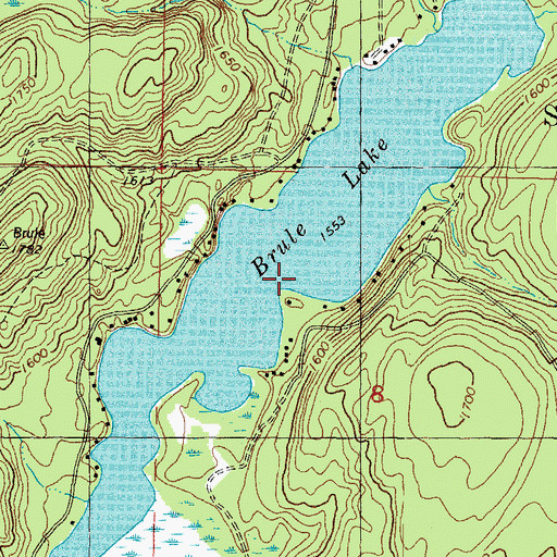 Topographic Map of Brule Lake, MI