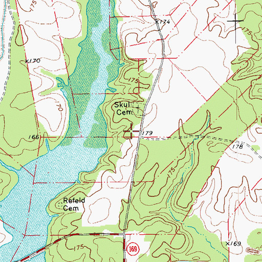 Topographic Map of Halliburton School (historical), AR