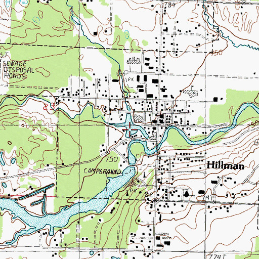 Topographic Map of Brush Creek, MI