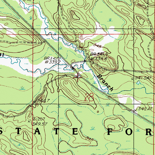 Topographic Map of Bryan Creek, MI