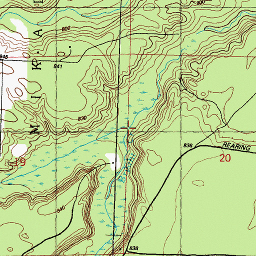 Topographic Map of Bryant Creek, MI