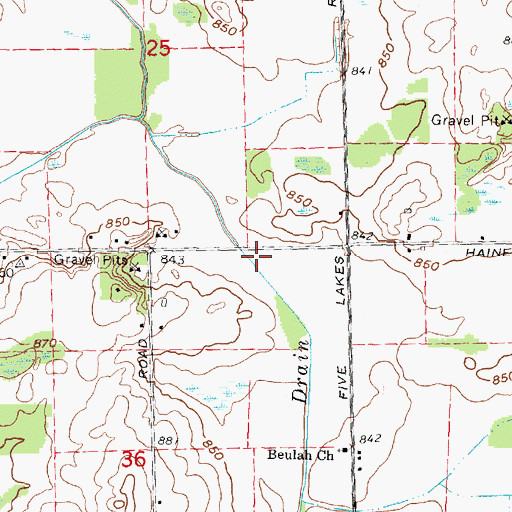 Topographic Map of Bryant Drain, MI