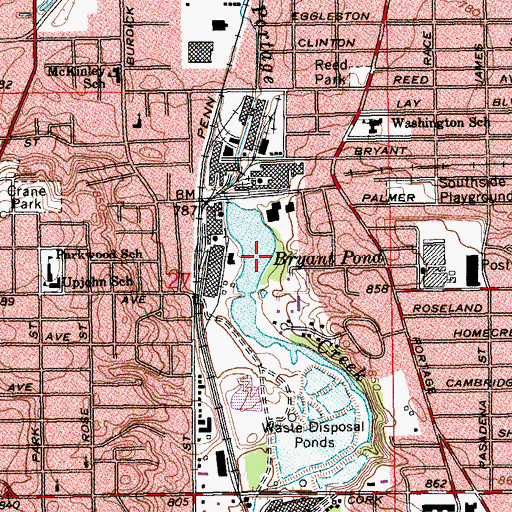 Topographic Map of Bryant Pond, MI