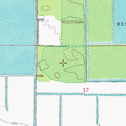 Topographic Map of Hammonds Reservoir, AR