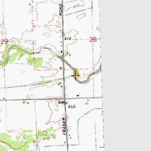 Topographic Map of Bryce Drain, MI