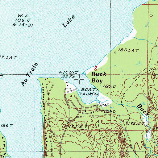 Topographic Map of Buck Bay, MI