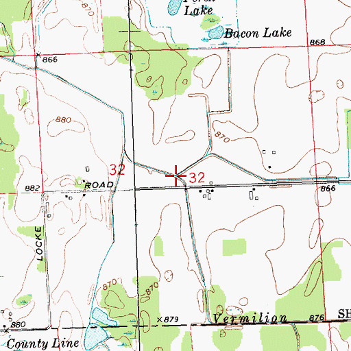 Topographic Map of Buck Branch, MI