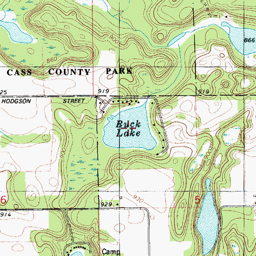 Topographic Map of Buck Lake, MI