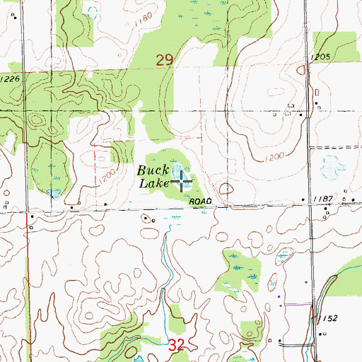 Topographic Map of Buck Lake, MI
