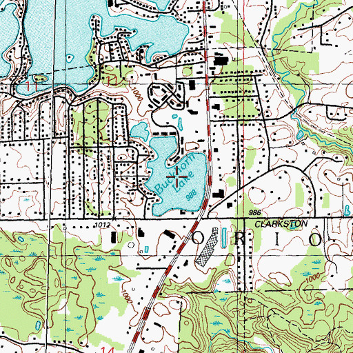 Topographic Map of Buckhorn Lake, MI