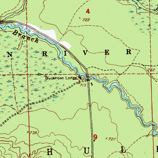 Topographic Map of Buckhorn Lodge, MI