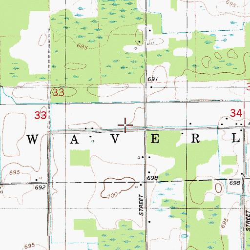 Topographic Map of Buckley Drain, MI
