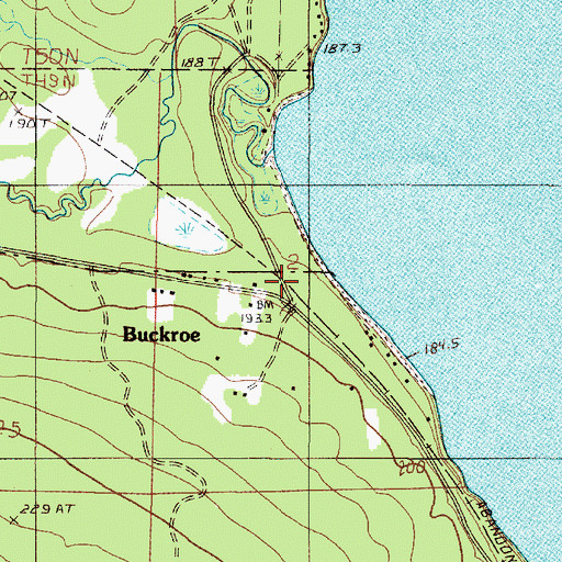 Topographic Map of Buckroe, MI