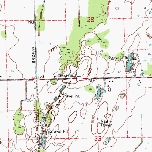Topographic Map of Buel Church, MI