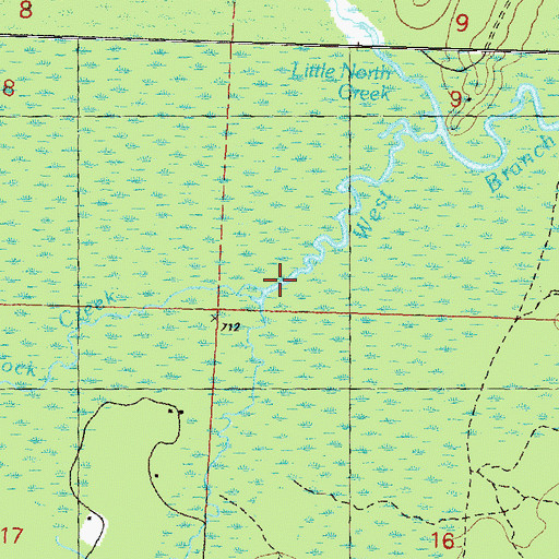Topographic Map of Buff Creek, MI