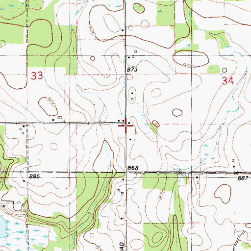 Topographic Map of Bulhand School, MI