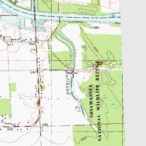 Topographic Map of Bullhead Creek, MI