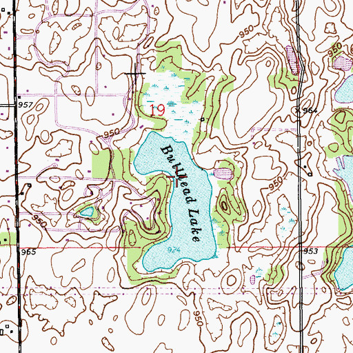 Topographic Map of Bullhead Lake, MI