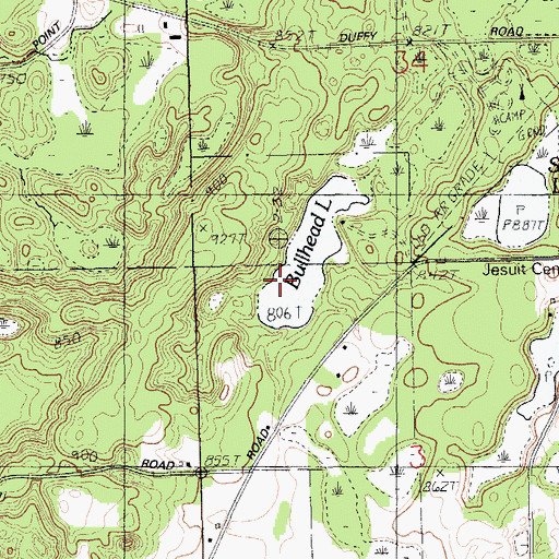 Topographic Map of Bullhead Lake, MI