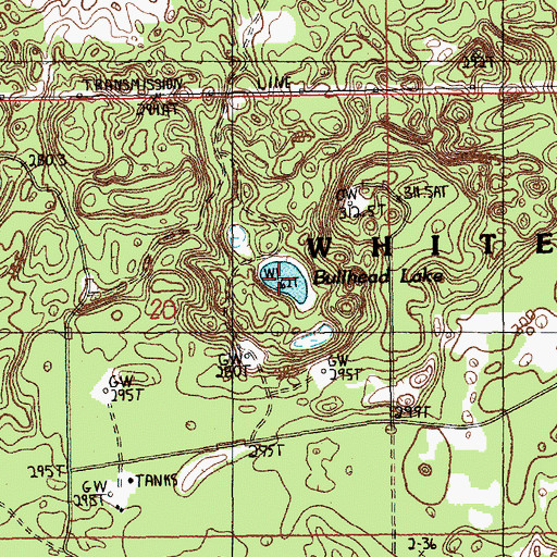 Topographic Map of Bullhead Lake, MI