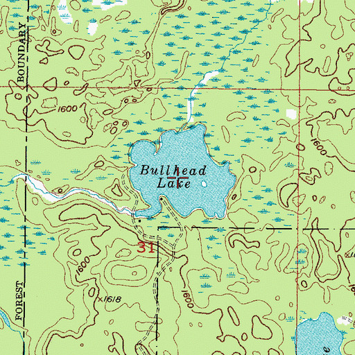 Topographic Map of Bullhead Lake, MI