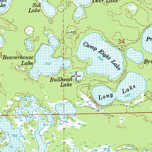 Topographic Map of Bullhead Lake, MI